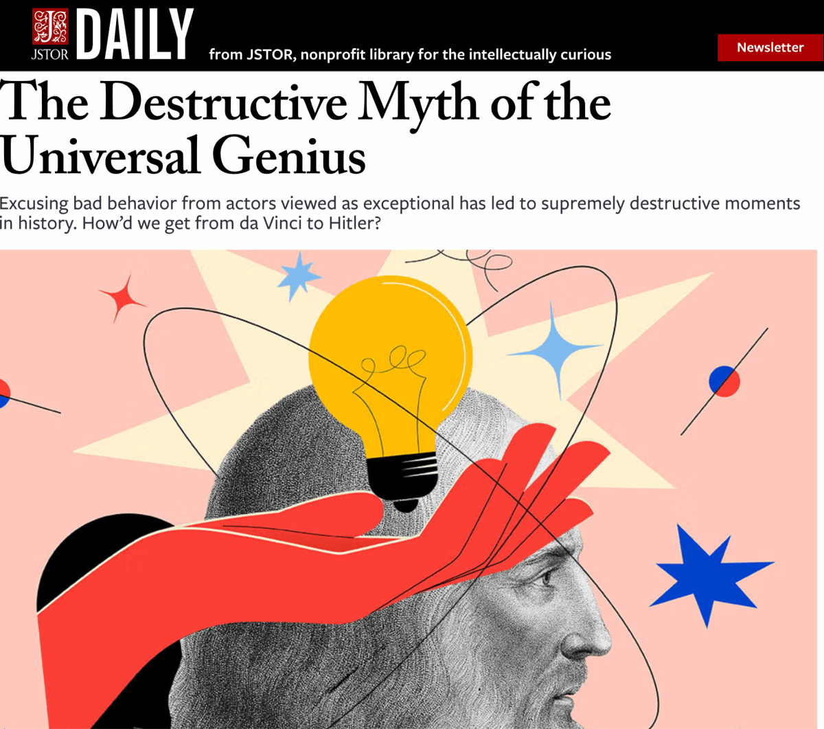 JStor Daily: The Destructive Myth of the Universal Genius (Jul. 14,&nbsp;2023)